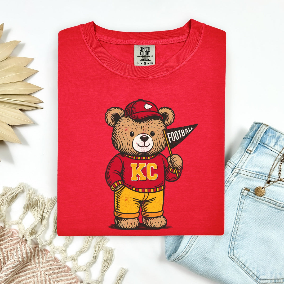 KC teddy bear clear film screen print